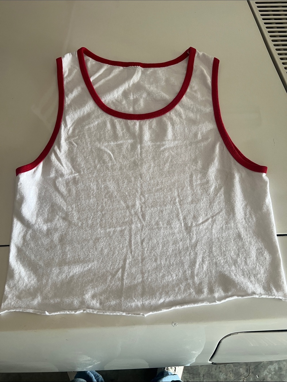 70’s Style Ringer Tank Top, Men’s Small, Cropped